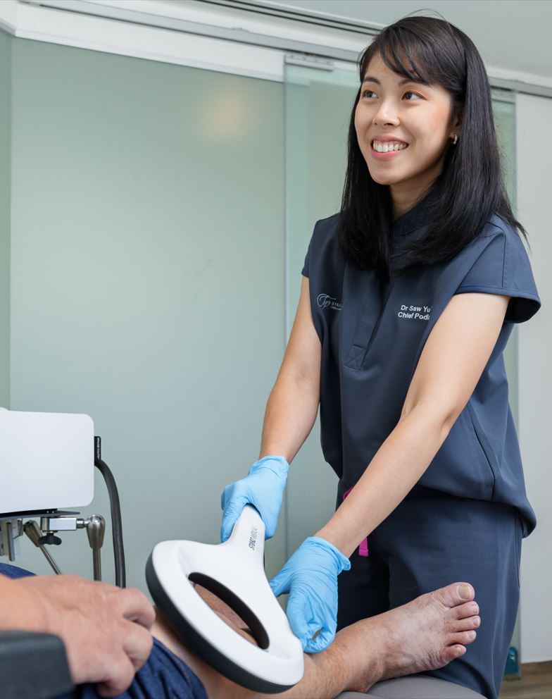 Podiatry treatment in Singapore. Singapore Podiatrist and foot doctor, Dr Saw Yu Ting.