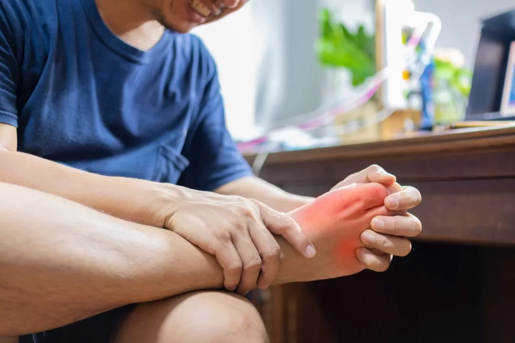 patient suffering from rheumatoid Arthritis in the Feet