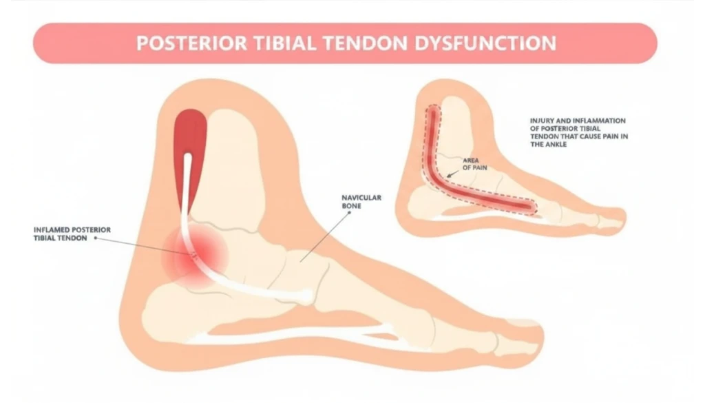 Podiatrist assessing the foot and lower limb to identify factors contributing to Posterior Tibial Tendonitis