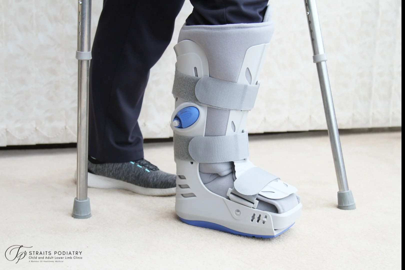 Foot fracture treated using a removable cast walker