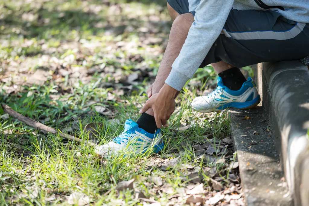 Illustration showing the affected area in High Ankle Sprain