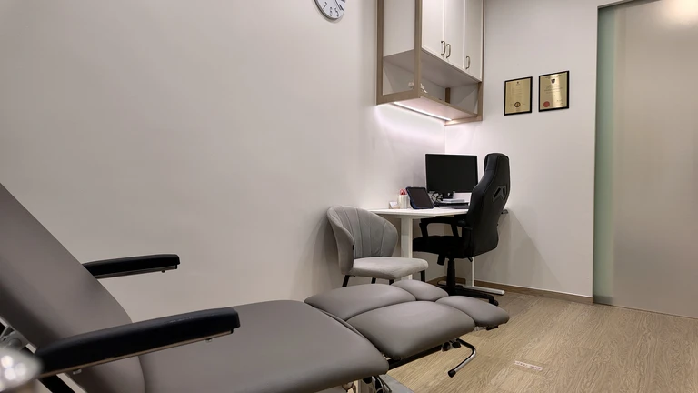 A consultation room at the Straits Podiatry Paya Lebar clinic at Paya Lebar Square.