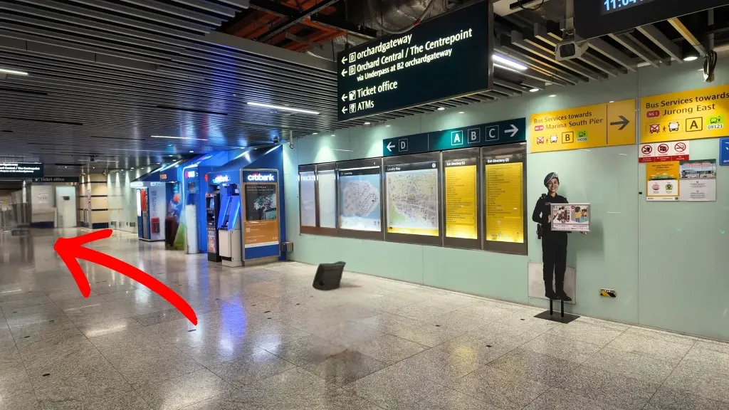 Inside Somerset MRT, follow Exit D towards Orchard Central / The Centrepoint.